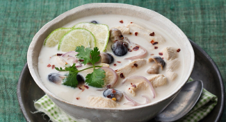 Thai chicken soup Tom kha gai