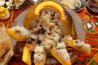 Cơm Ghapama dồn bí ngô